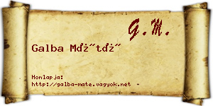 Galba Máté névjegykártya