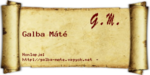 Galba Máté névjegykártya